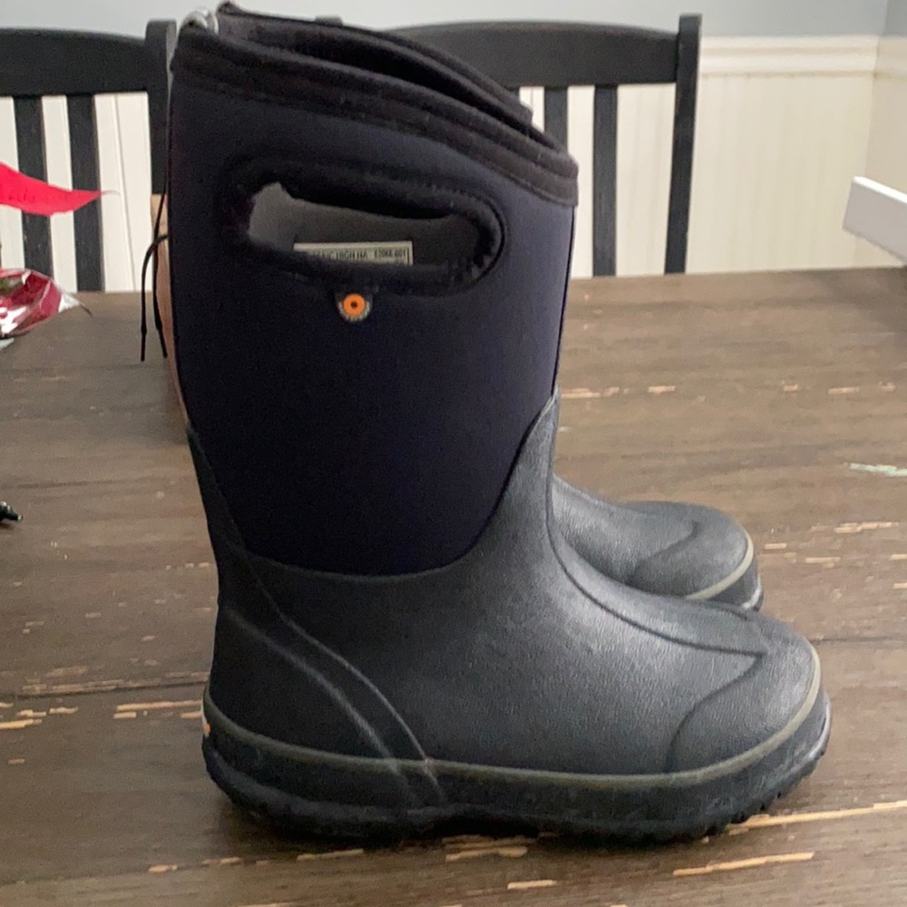Bogs boots, slightly worn.